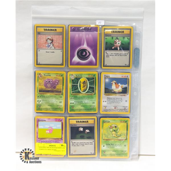 1995,96,98 POKEMON 54 VARIOUS CARDS