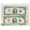 Image 1 : 2 MINT US $2 CONSECUTIVE NOTES