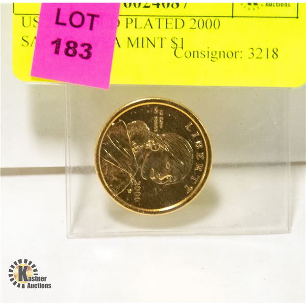 US 24K GOLD PLATED 2000 SACAGAWEA MINT $1