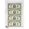 Image 1 : 4 MINT US $2 CONSECUTIVE NOTES