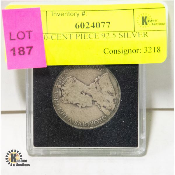 1913 50-CENT PIECE 92.5 SILVER