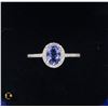 Image 1 : #855-0.85 CT OVAL TANZANITE SET IN CENTER OF