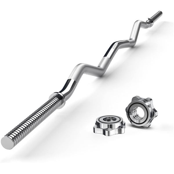 NEW EXTRESPO 47" EZ CURL WEIGHT LIFTING BAR