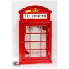 Image 1 : NEW RED TELEPHONE BOX MIRROR WITH SHELF INSIDE
