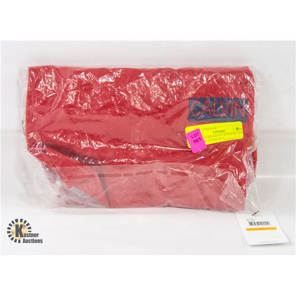 NEW CALVIN KLEIN SZ SMALL RED SHIRT WITH POCKET