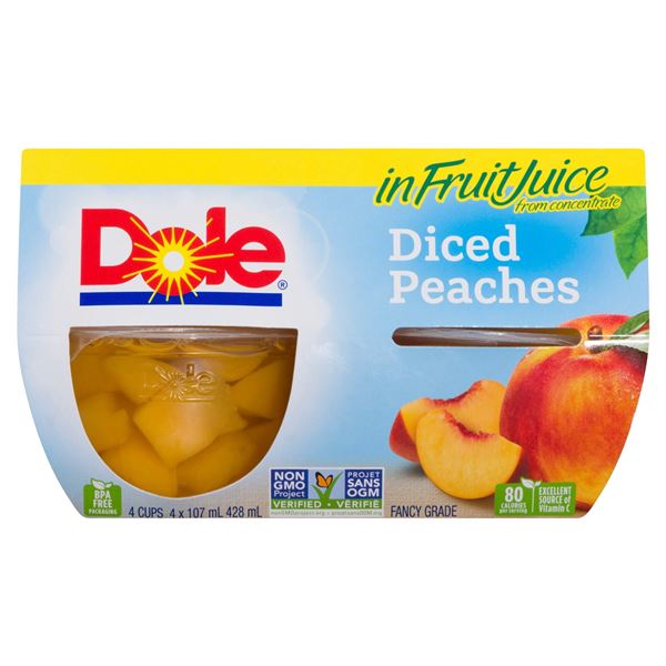 NEW 6 X(4 X 107M) DOLE DICED PEACHES