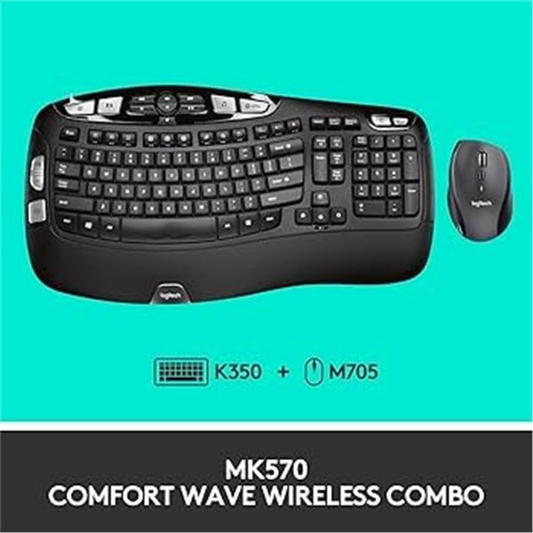 NEW LOGITECH MK570 COMFORT WAVE WIRELESS KEYBOARD