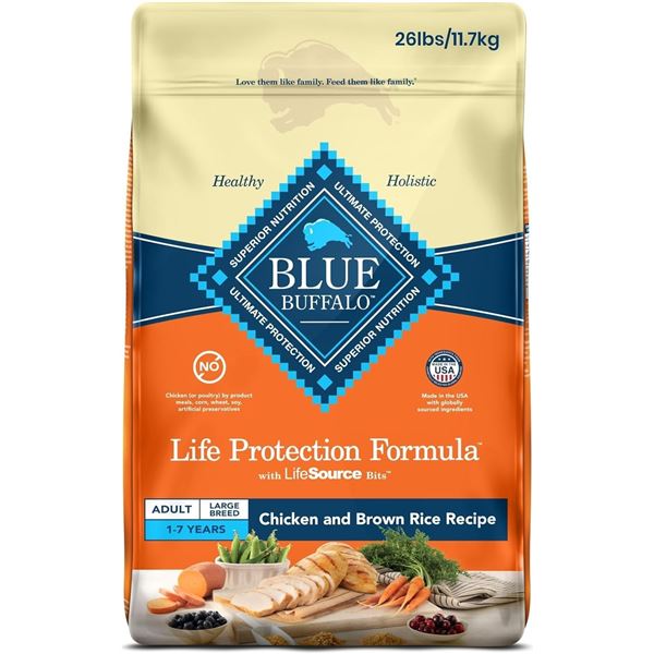 NEW 26LB BAG BLUE LARGE BREED ADULT DRY DOG FOOD