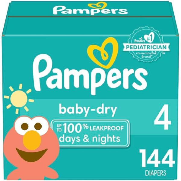 NEW PAMPERS BABY DRY SIZE 4 DIAPERS 144 COUNT