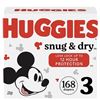 Image 1 : CASE OF 168 HUGGIES SNUG AND DRY DIAPERS 16-28LBS