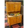 Image 1 : OLD WOODEN KITCHEN CABINET DRAWERS