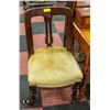 Image 1 : ANTIQUE WOODEN SIDE CHAIR WITH 2 FRONT CASTORS