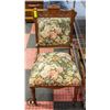 Image 1 : VINTAGE FLORAL PATTERN UPHOLSTERY WOODEN CHAIR