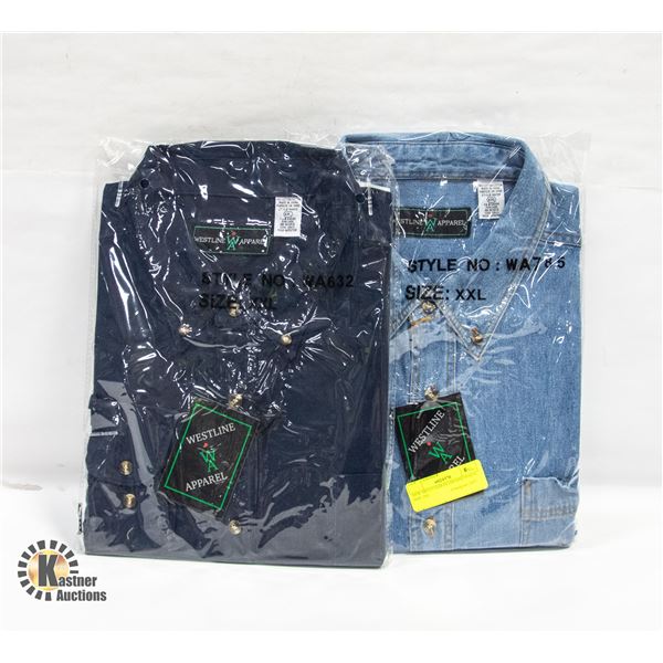 NEW MEN'S SHIRTS 1DENIM 1NAVY SIZE 2XL