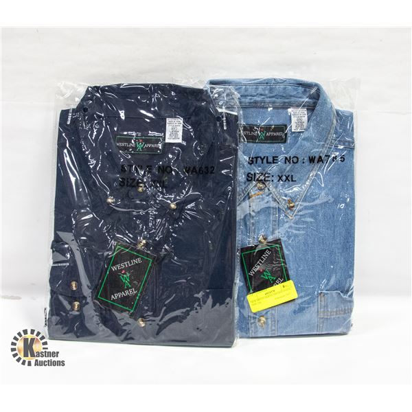 NEW MEN'S SHIRTS 1DENIM 1NAVY SIZE 2XL