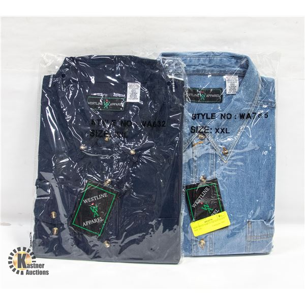 NEW MEN'S SHIRTS 1DENIM 1NAVY SIZE 2XL