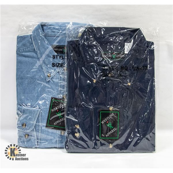 NEW MEN'S SHIRTS 1 DENIM 1 NAVY SIZE XL