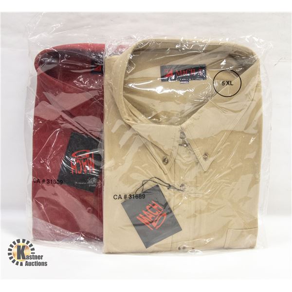 NEW MEN'S SHIRTS 1BURGANDY 1TAN SIZE 5XL