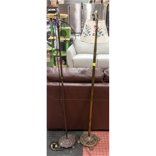 ANTIQUE CAST METAL STANDING LAMPS