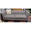 Image 1 : ESTATE FABRIC SOFA GREY UPHOLSTRY W/ACCENT PILLOW
