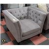 Image 1 : ESTATE FABRIC ACCENT CHAIR GREY UPHOLSTERY