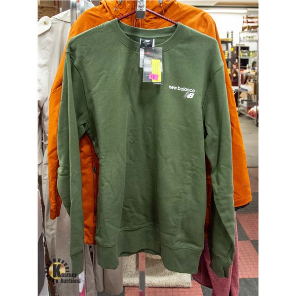 BRAND NEW NEW BALANCE GREEN ATHLETIC SWEATER SZ M