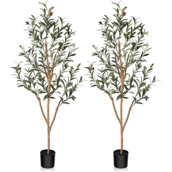 NEW KAZEILA ARTIFICIAL OLIVE TREES - 2 PACK - 4'