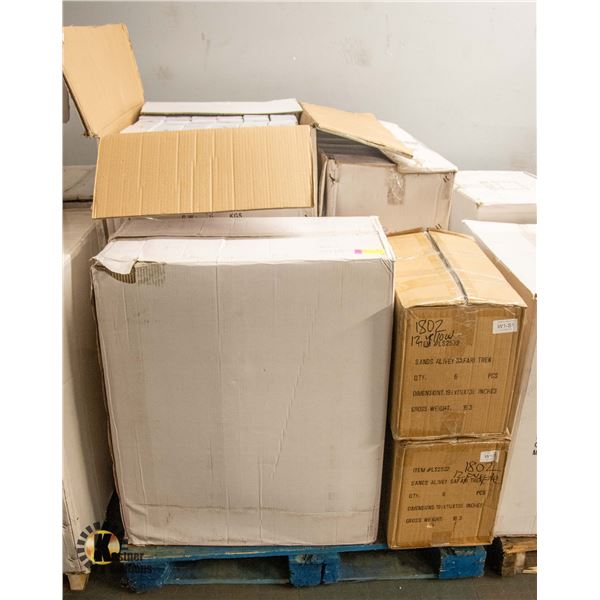 PALLET WITH VARIOUS BOXES FILLED LANTERN