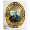 Image 1 : OLD OVAL FRAMED DOME GLASS PHOTOGRAPH 19" X 25"