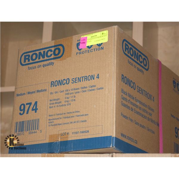 NEW BOX RONCO #974 MEDIUM 10 X 100PKS BLACK