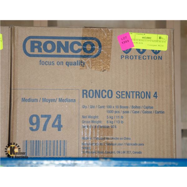 NEW BOX RONCO #974 MEDIUM 10 X 100PKS BLACK