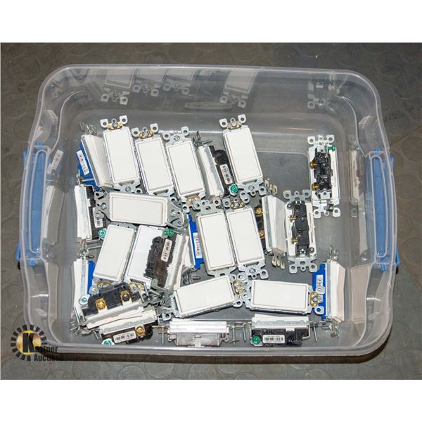 FLAT OF 25 LEVITON SWITCHES