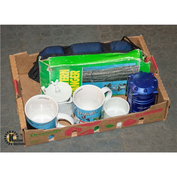 FLAT OF CAMPING ITEMS