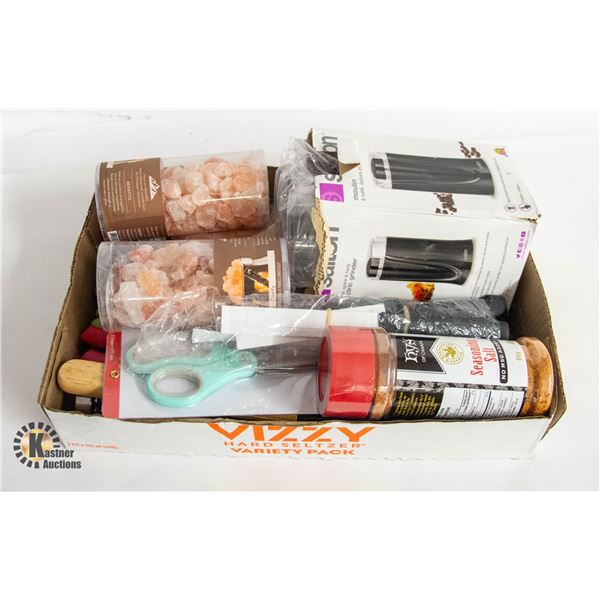 FLAT OF MISCELLANEOUS KITCHEN ITEMS