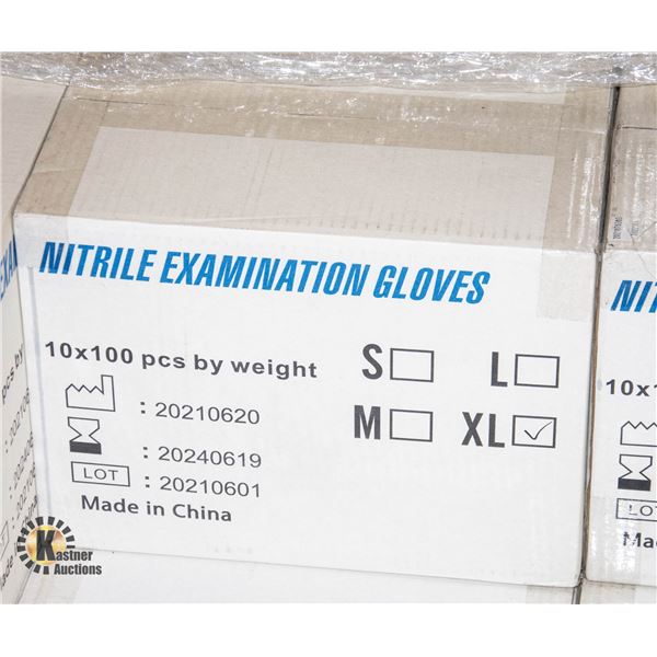 NEW CASE OF NITRILE EXAMINATION GLOVES SIZE XL