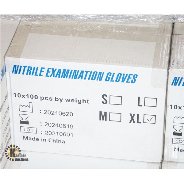 NEW CASE OF NITRILE EXAMINATION GLOVES SIZE XL