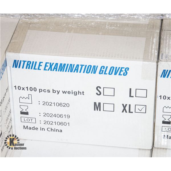 NEW CASE OF NITRILE EXAMINATION GLOVES SIZE XL