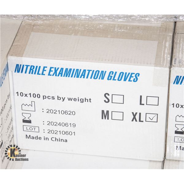 NEW CASE OF NITRILE EXAMINATION GLOVES SIZE XL