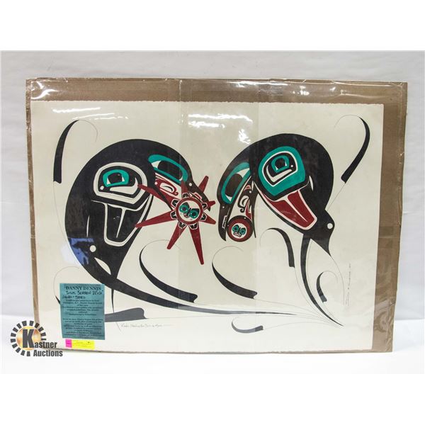 SILK SCREEN INDIGINEOUS ARTWORK BY DANNY DENNIS