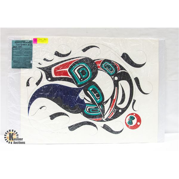 SILK SCREEN INDIGINEOUS ARTWORK BY DANNY DENNIS