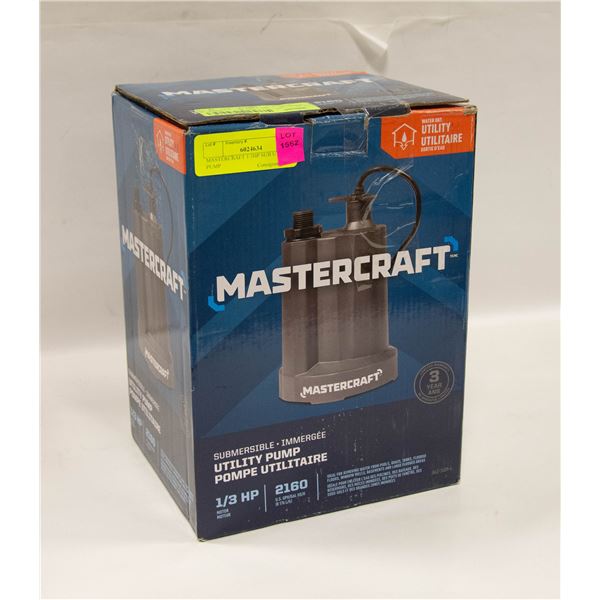 MASTERCRAFT 1/3HP SUB UTILITY PUMP
