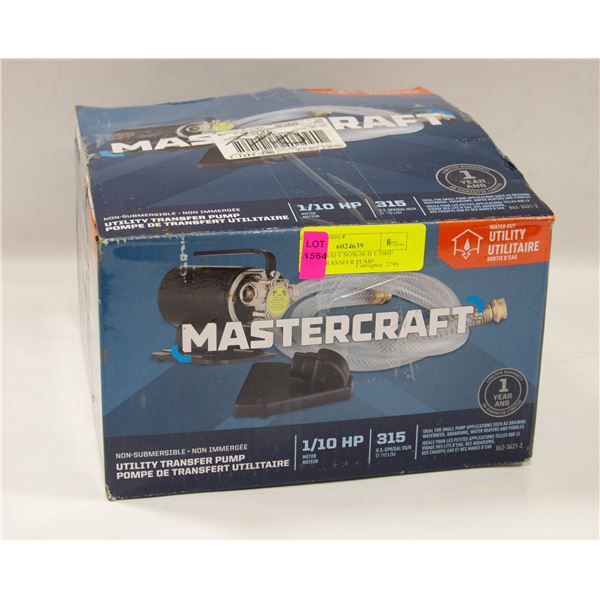 MASTERCRAFT NON-SUB 1/10HP UTILITY TRANSFER PUMP-