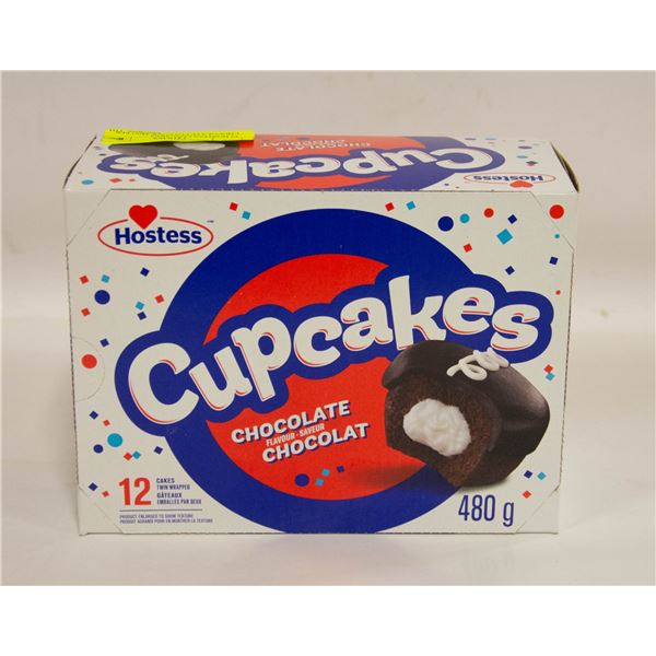 12 HOSTESS CUPCAKES - CHOCOLATE FLAVOUR 480G PER