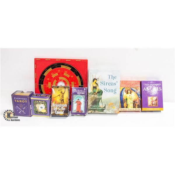 LOT OF 7 TAROT CARDS (SOME UNUSED)