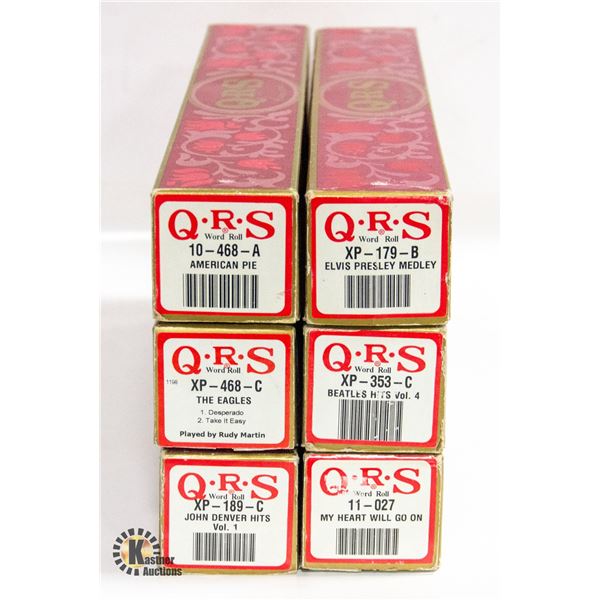 VINTAGE 6 (UNUSED) Q.R.S WORD ROLLS