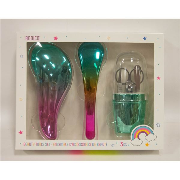 NEW BEAUTY TOOL SET METALLIC COLOURS