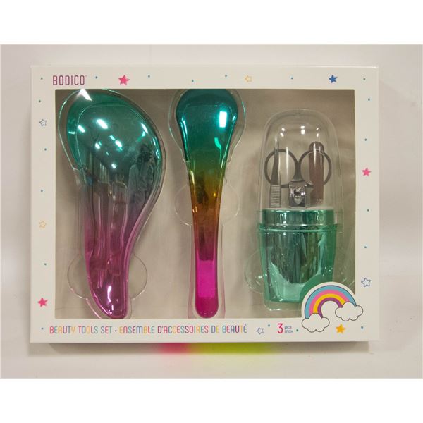 NEW BEAUTY TOOL SET METALLIC COLOURS