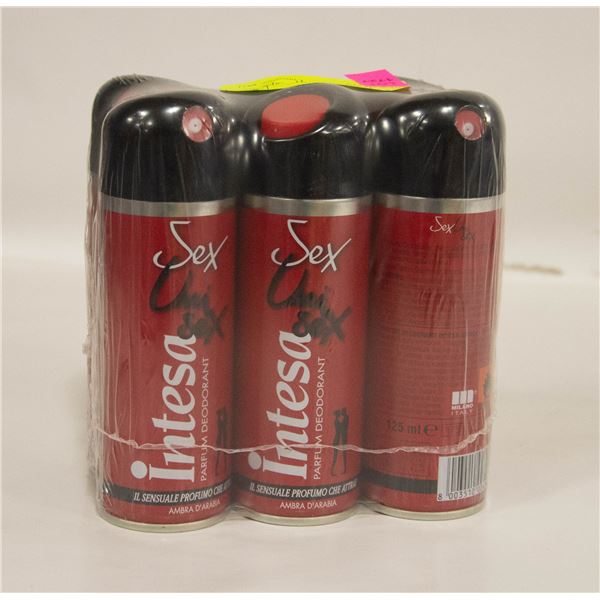 NEW 6 PACK INTESA UNISEX PARFUM DEODORANT