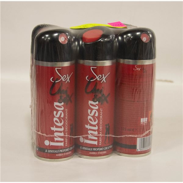 NEW 6 PACK INTESA UNISEX PARFUM DEODORANT