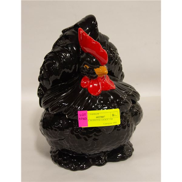 BLACK ROOSTER COOKIE JAR
